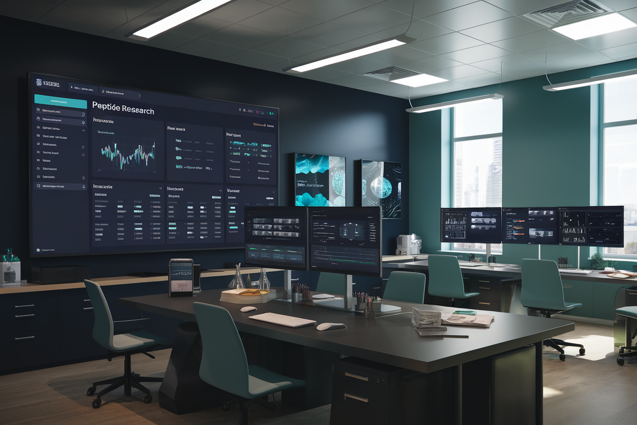Peptide evidence dashboard in a clinical research office